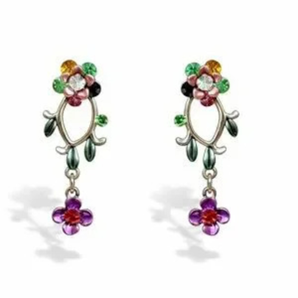 Floral Multicolor Drop Earrings